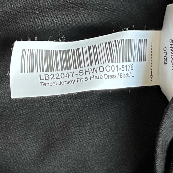 Black Quince Jersey Fit & Flare Dress Sz Large - Picture 4 of 9